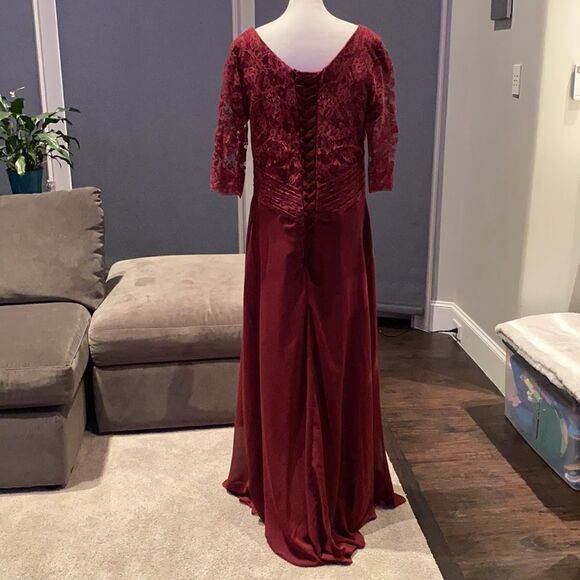 Women’s Long Chiffon Half Sleeve Mother of the Bride Prom Party Dress 14-16 NWOT - Picture 5 of 10